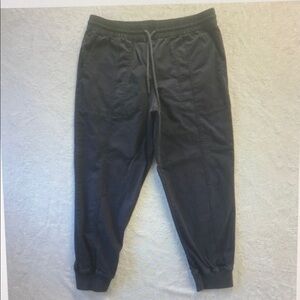 Garnet Hill Pants Women Sz Medium Navy Pull On Organic Cotton Jogger Drawstring